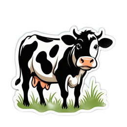 cow grass SVG PNG design with clean design elements