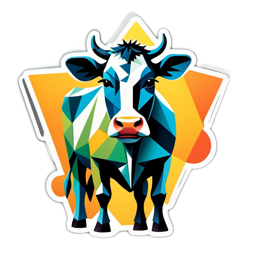 cow artistic sticker SVG PNG design with clean design elements