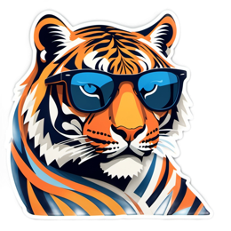 tiger sunglasses SVG PNG design with clean design elements