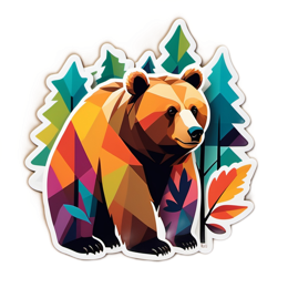 artistic bear forest SVG PNG design with clean design elements