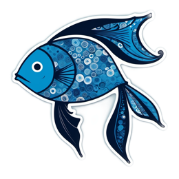 fish artistry blue SVG PNG design