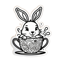 rabbit tea SVG PNG design with clean design elements