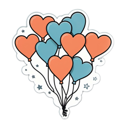 hearts balloons SVG PNG design
