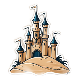 castle sticker SVG PNG design with clean design elements