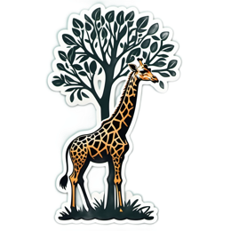 giraffe tree nature SVG PNG design with clean design elements