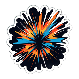 sticker colorful explosion SVG PNG design with clean design elements