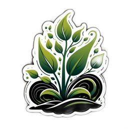 sticker plant growth SVG PNG design with clean design elements