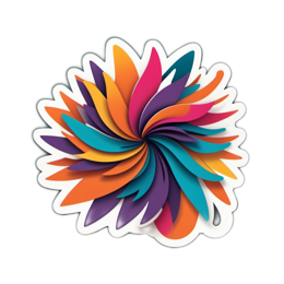 paper colorful spiral flower SVG PNG design with orange and purple floral elements