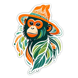 monkey hat leaf SVG PNG design with clean design elements