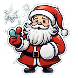 charming santa sticker SVG PNG design with clean design elements