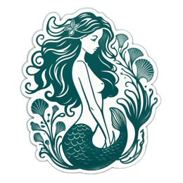mermaid flora SVG PNG design with clean design elements