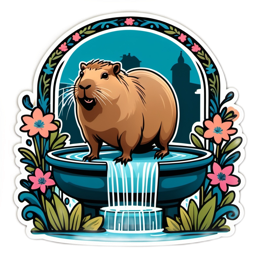 fountain flora SVG PNG design with floral elements