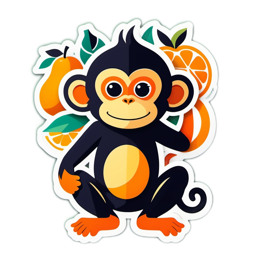 monkey fruit SVG PNG design with clean design elements