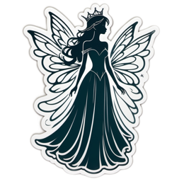 fairy princess SVG PNG design with clean design elements