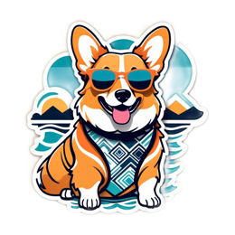 summer corgi SVG PNG design