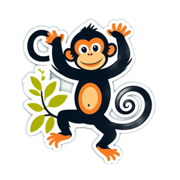 cartoon monkey SVG PNG design with clean design elements