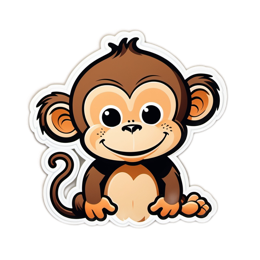 monkey fun sticker SVG PNG design with clean design elements