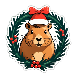 pets christmas wreath SVG PNG design with red and green floral elements