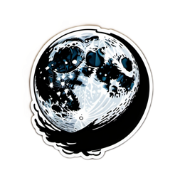 moon space sticker SVG PNG design with clean design elements