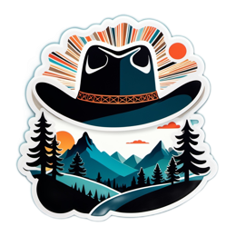fantasy hat sunset SVG PNG design with clean design elements