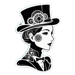 steampunk portrait SVG PNG design with clean design elements