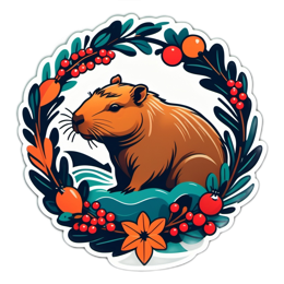 nature wreath floral SVG PNG design with clean design elements, orange and red floral elements