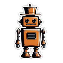 robot vintage SVG PNG design with clean design elements