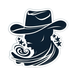 cowboy sticker SVG PNG design with clean design elements
