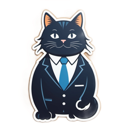 business cat SVG PNG design with clean design elements