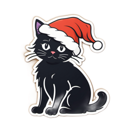 christmas cat hat SVG PNG design with clean design elements