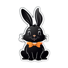 black bunny sticker SVG PNG design