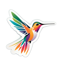 hummingbird colorful SVG PNG design with clean design elements