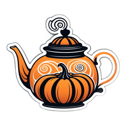 halloween pumpkin teapot SVG PNG design with clean design elements