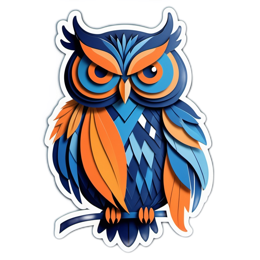 owl paper cutout SVG PNG design with clean design elements