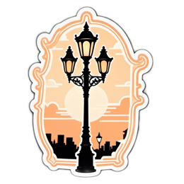 streetlamp sunset SVG PNG design