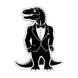 dinosaur tuxedo SVG PNG design with clean design elements