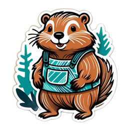 cartoon chipmunk sticker SVG PNG design with clean design elements