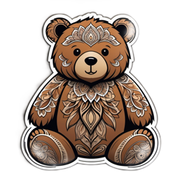 illustration teddy bear mandala SVG PNG design