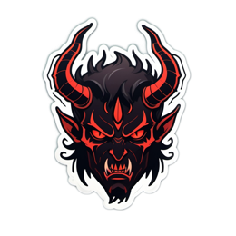 devil face SVG PNG design with clean design elements