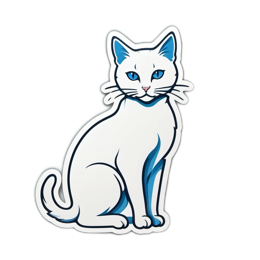 pet white cat SVG PNG design with clean design elements