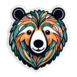 fantasy sticker bear SVG PNG design with clean design elements