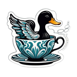 duck teacup SVG PNG design with clean design elements