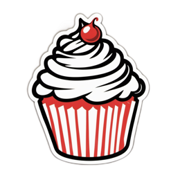 cupcake red velvet SVG PNG design with clean design elements