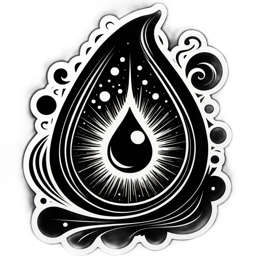 black white water drops SVG PNG design with clean design elements