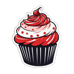 cupcake redswirl delight SVG PNG design with clean design elements
