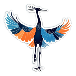 stylized bird colorful SVG PNG design with clean design elements