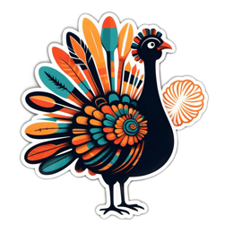 peacock feathers colorful SVG PNG design with clean design elements
