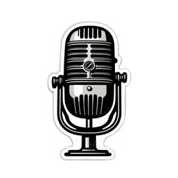 microphone vintage SVG PNG design with clean design elements