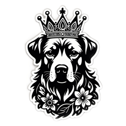 black and white sticker floral SVG PNG design with clean design elements, black and white floral elements