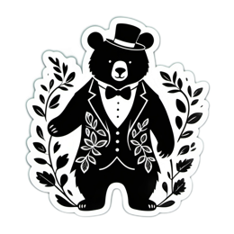 fancy bear sticker SVG PNG design